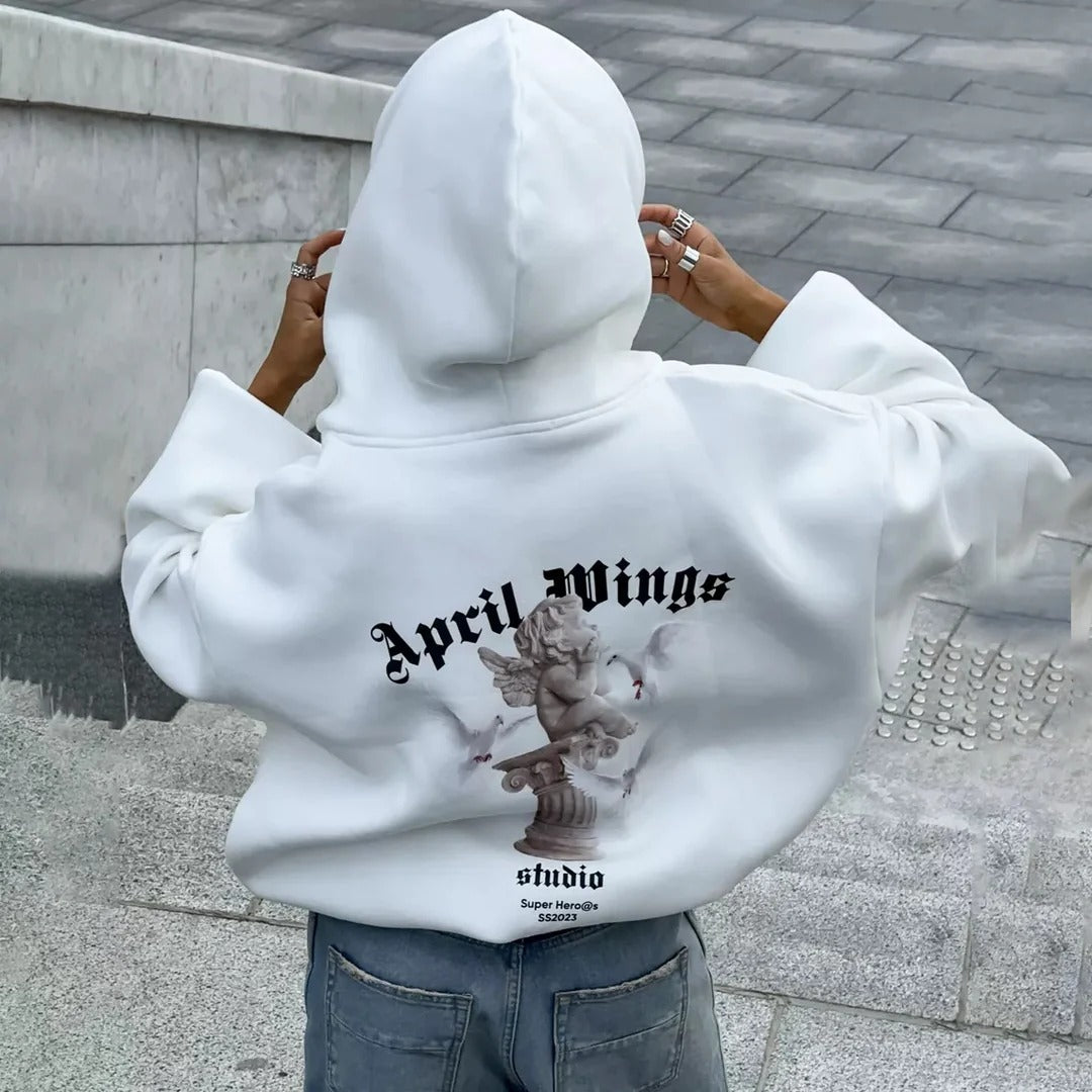 Grafisk Oversized Hoodie til Kvinder | Casual og Komfortabel