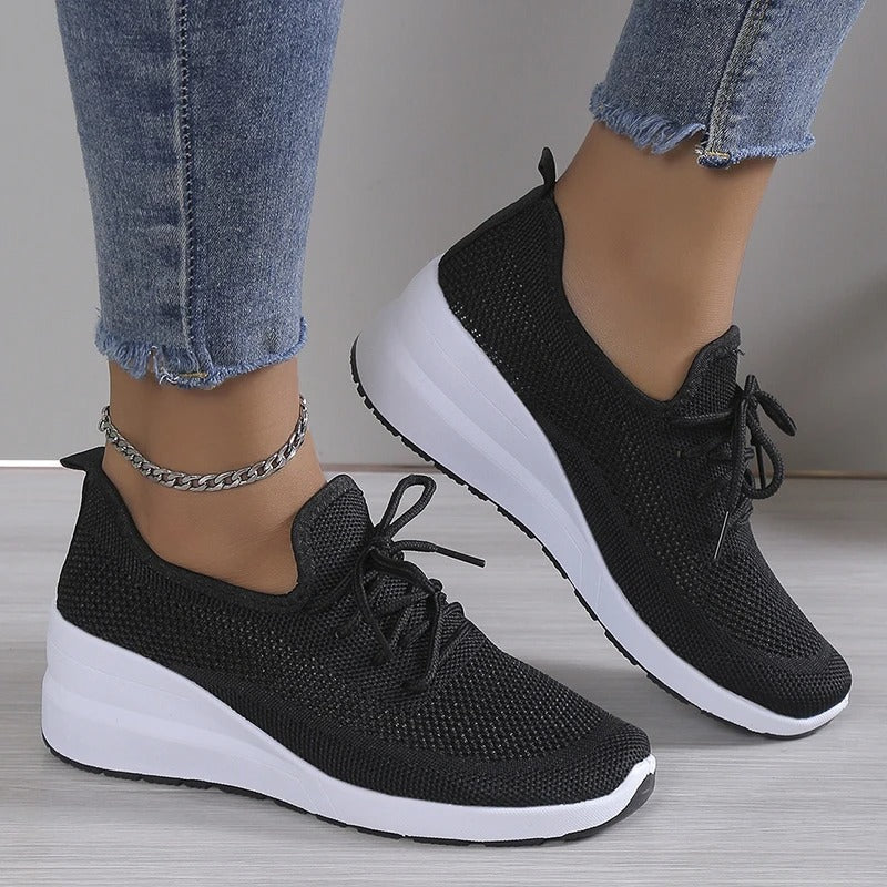 Platform sneakers til kvinder med åndbart mesh