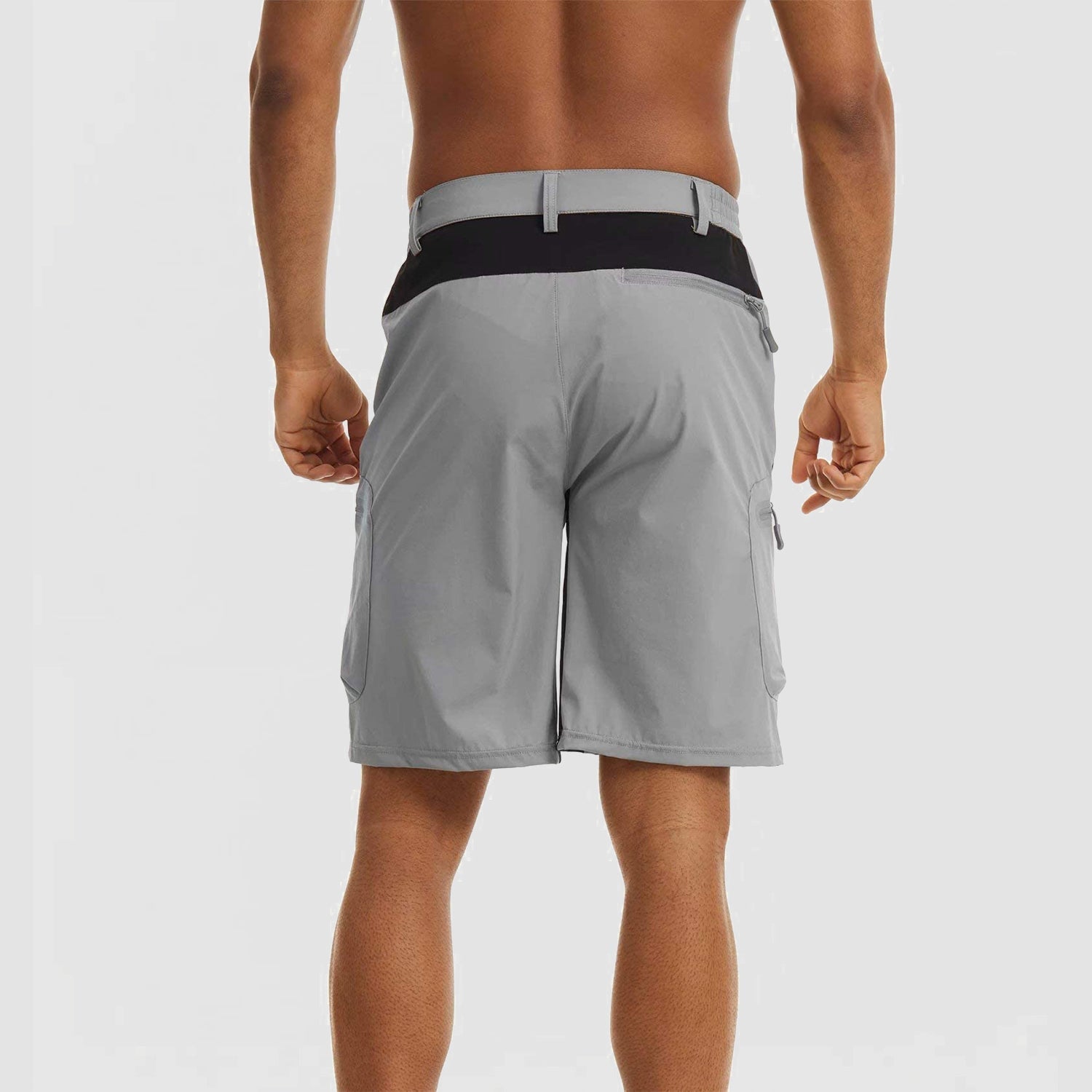 Pantaloni scurți cargo până la genunchi cu buzunare cu fermoar pentru bărbați