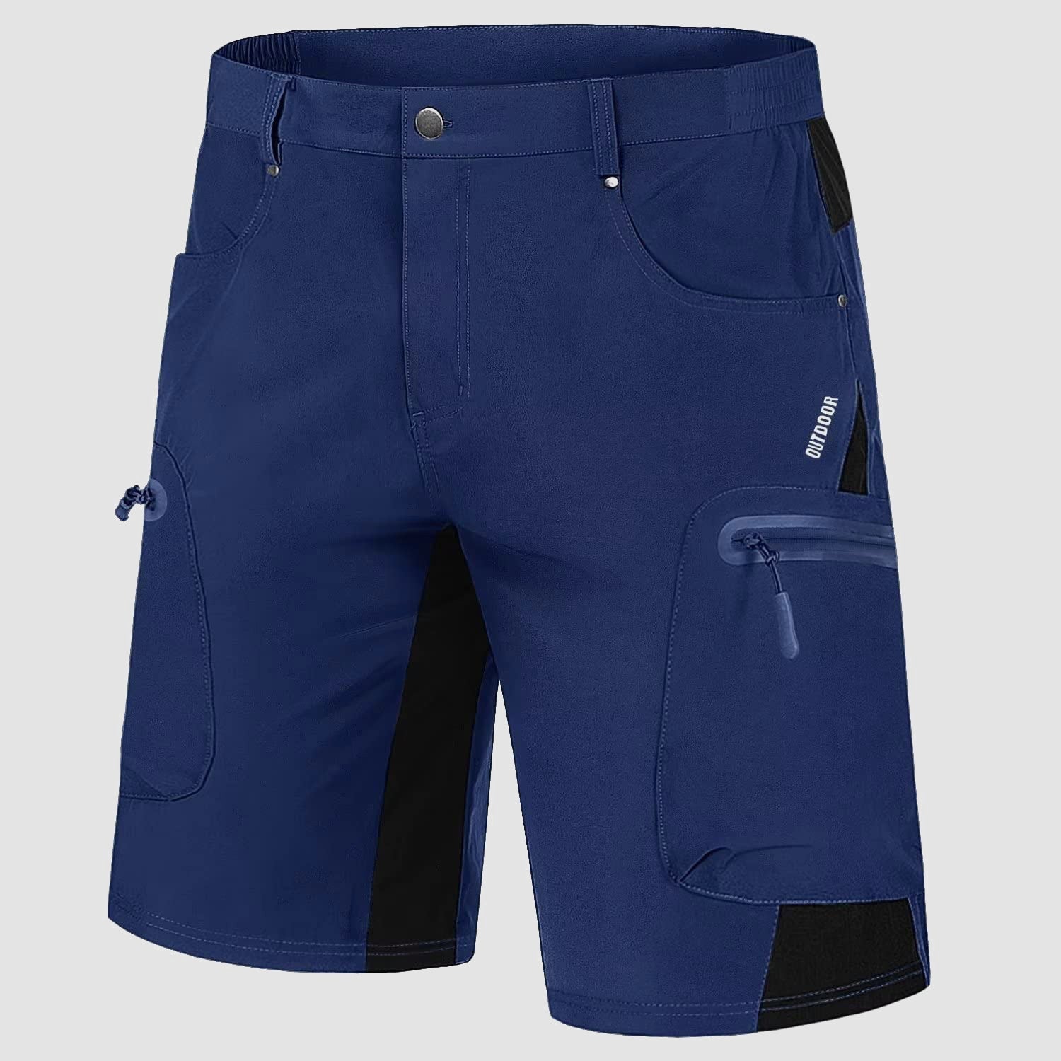 Pantaloni scurți cargo până la genunchi cu buzunare cu fermoar pentru bărbați