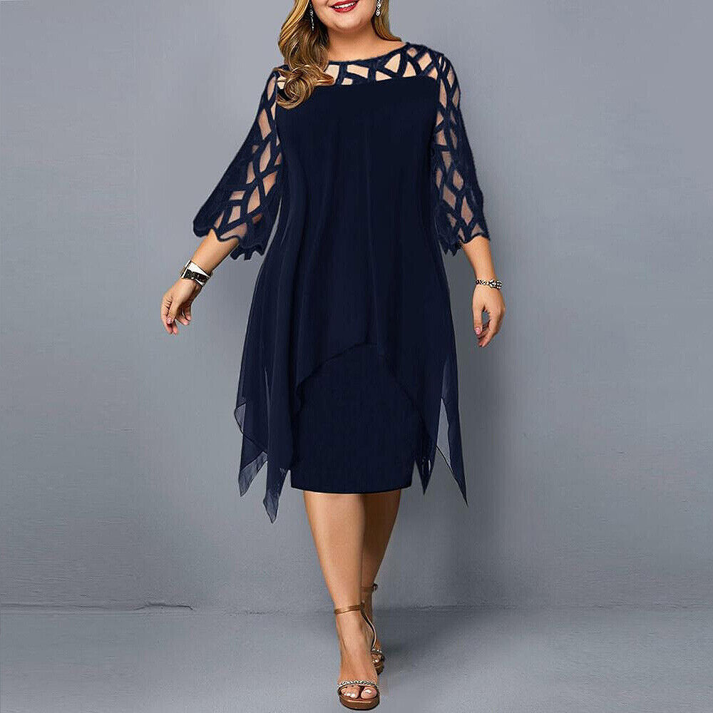 Isabella – Elegantes Midikleid in Übergröße