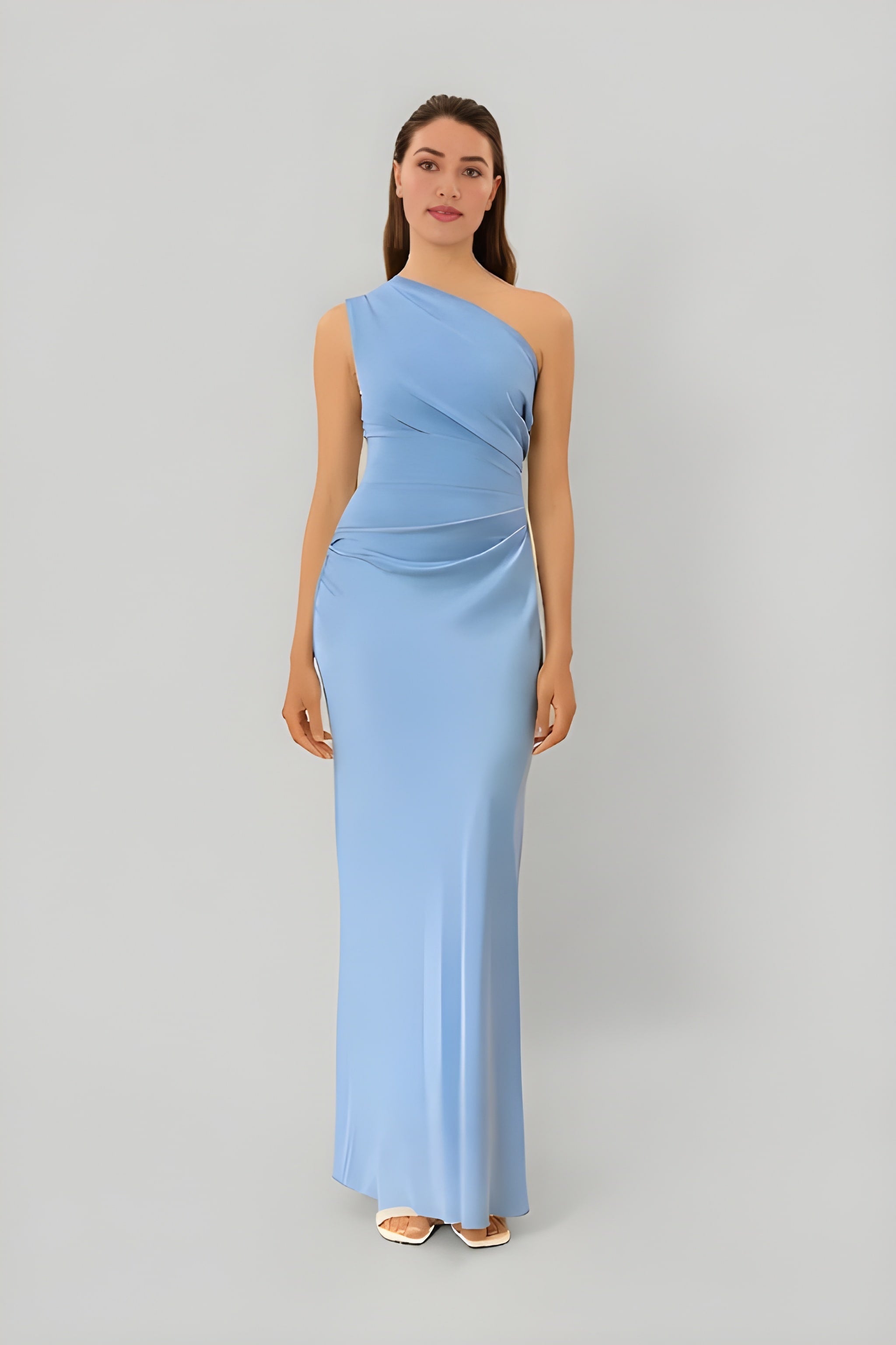 Ein-Schulter-Maxikleid mit elegantem Schnitt
