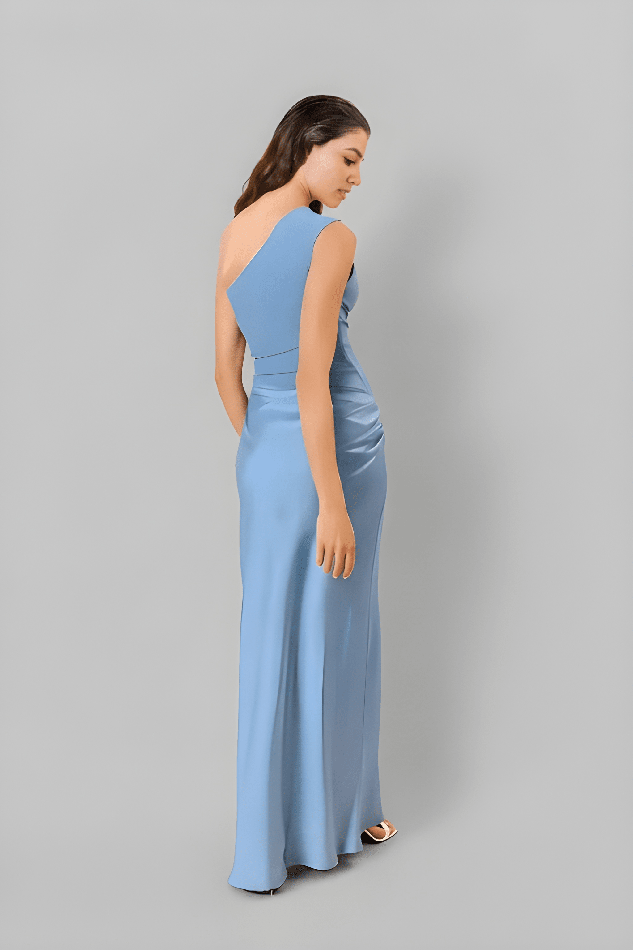 Ein-Schulter-Maxikleid mit elegantem Schnitt