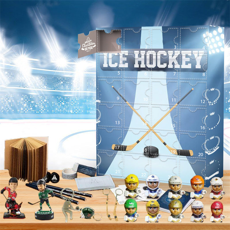 Ice hockey advent calendar 2026 | 24-day countdown with ice hockey decorations and souvenirs | Handmade Christmas gift for sports fans