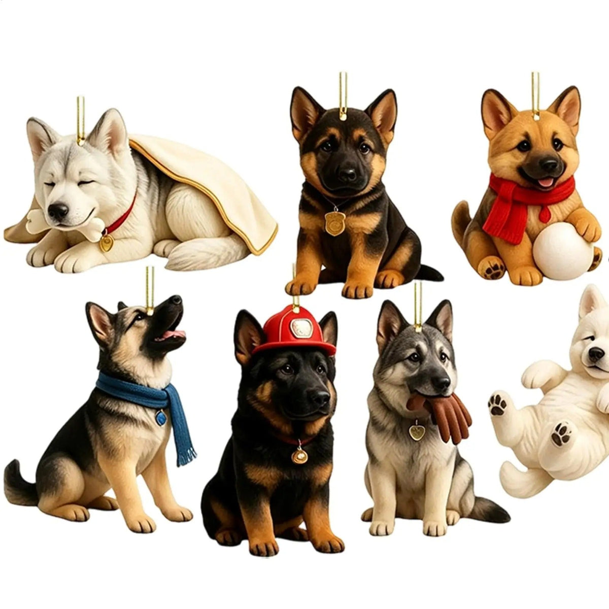 German Shepherd Christmas calendar 2026 – 24 flat 2D figures of German Shepherds – Surprise gift for the countdown to Christmas