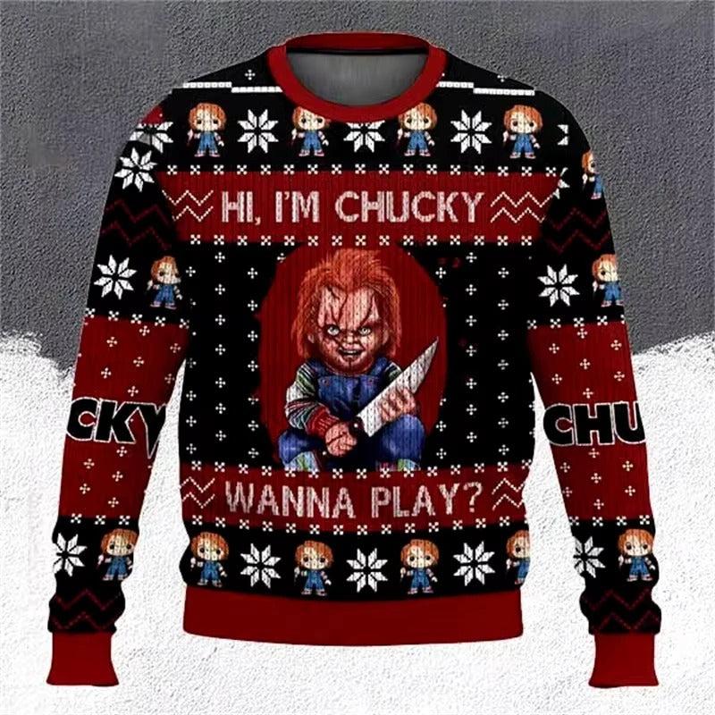 Good Guys-julesweatshirt med motiv – Farverig, stribet langærmet trøje