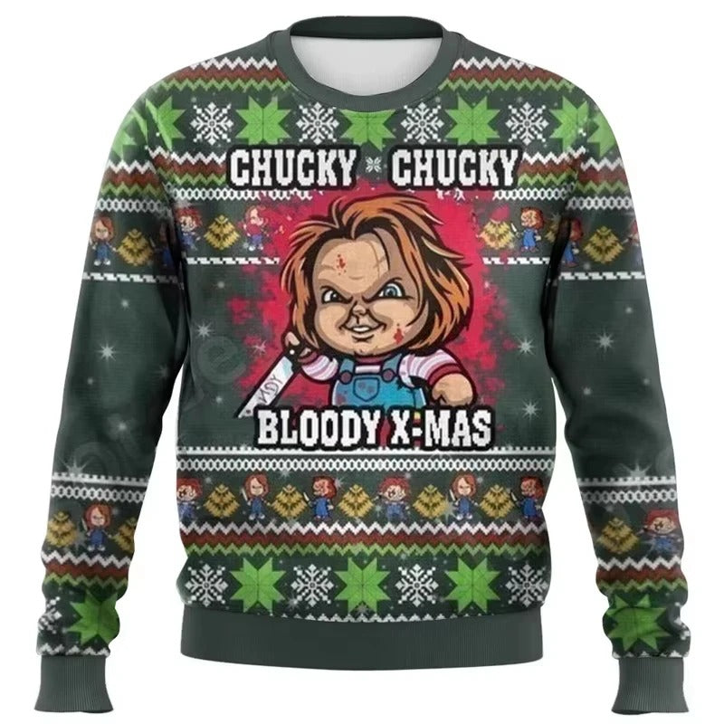 Good Guys-julesweatshirt med motiv – Farverig, stribet langærmet trøje