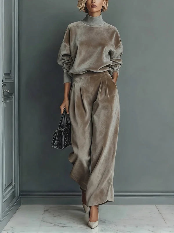 Extra warm two-piece velvet set