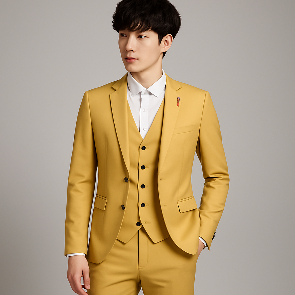 Elegancki 3-częściowy garnitur slim fit dla mężczyzn