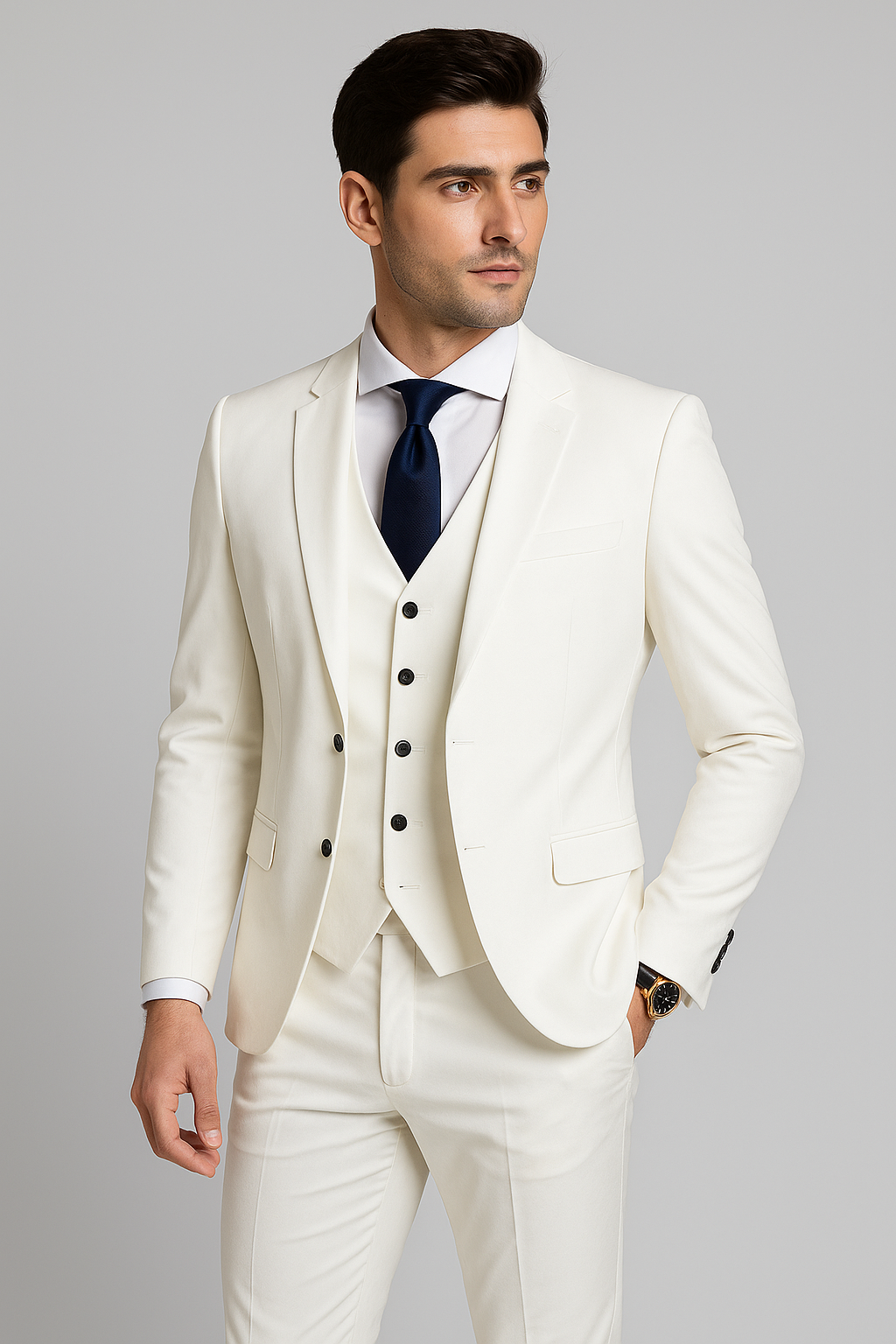 Elegancki 3-częściowy garnitur slim fit dla mężczyzn