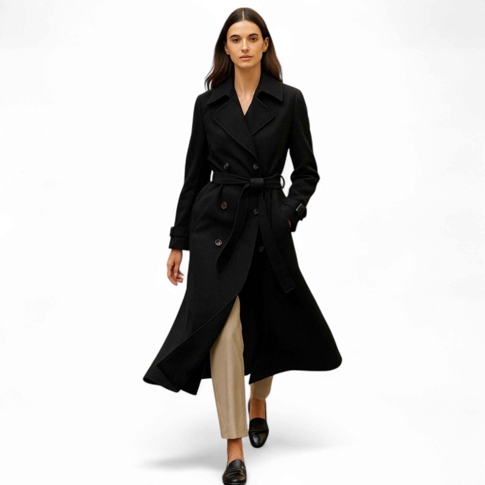 Vintage trenchcoat til kvinder med ikonisk moderne snit
