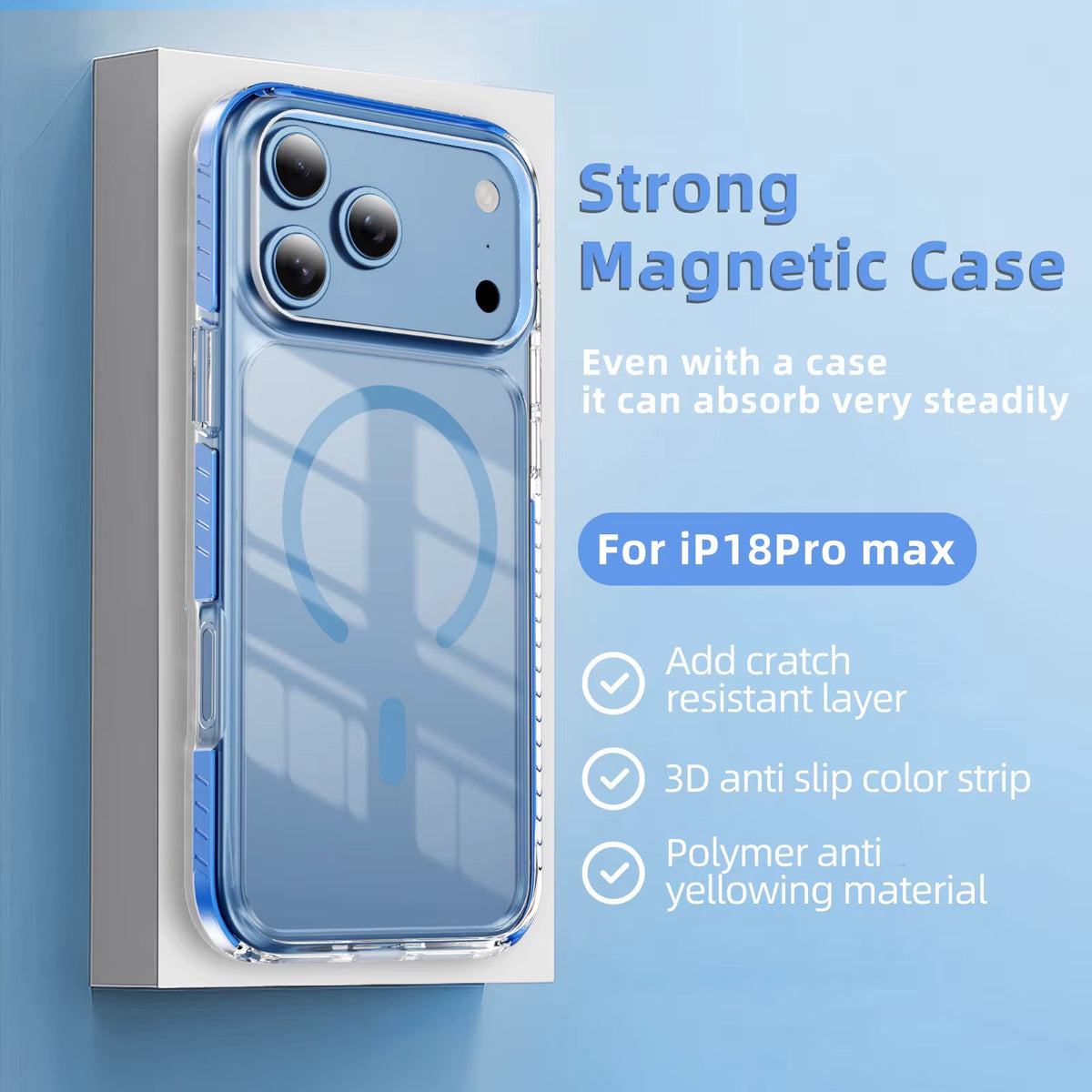 Clear MagSafe Compatible Magnetic Case for iPhone 17 and 18 Pro Max 11
