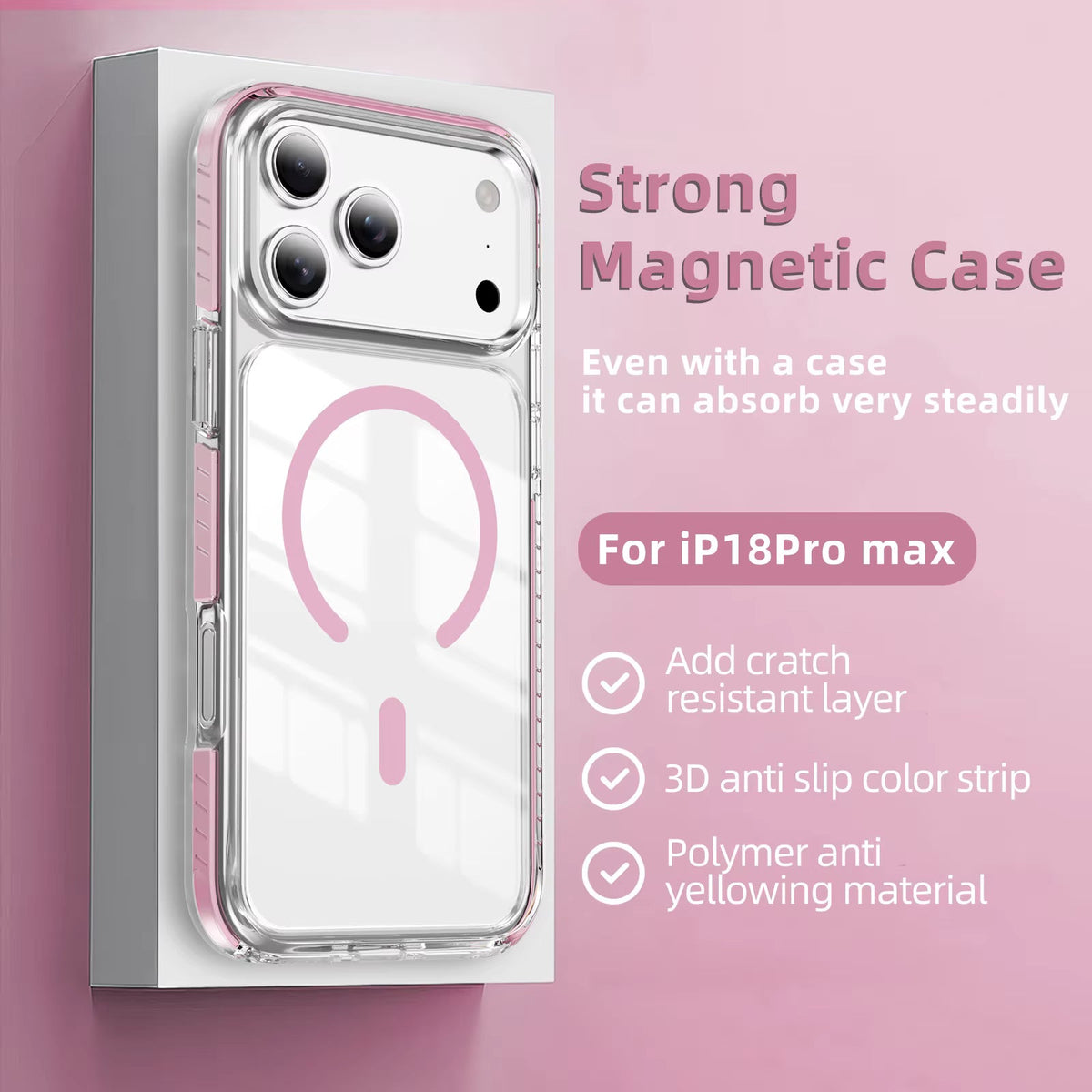 Clear MagSafe Compatible Magnetic Case for iPhone 17 and 18 Pro Max 7