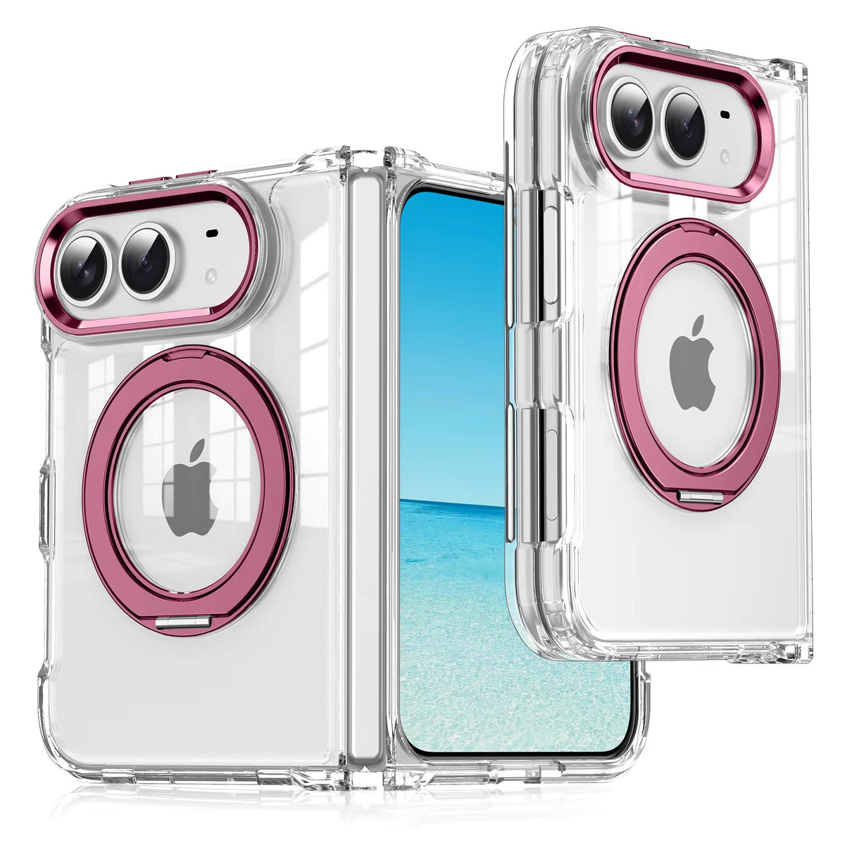 Clear Magnetic Kickstand Case for iPhone 18 Ultra with 360° Rotation 11