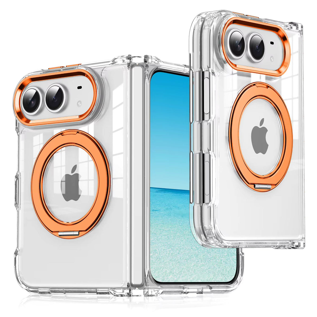 Clear Magnetic Kickstand Case for iPhone 18 Ultra with 360° Rotation 9
