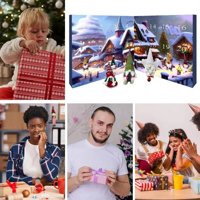 Calendario navideño de duendes para 2026 – cuenta atrás de 24 días hasta Navidad con duendes de peluche hechos a mano y sorpresas festivas cada día