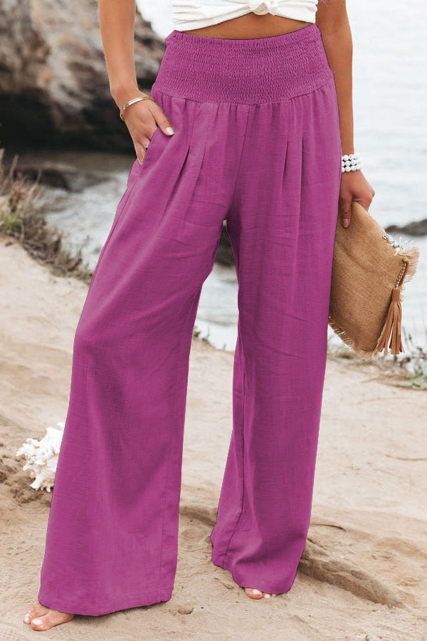 Damenhose mit hohem Bund und weitem Bein