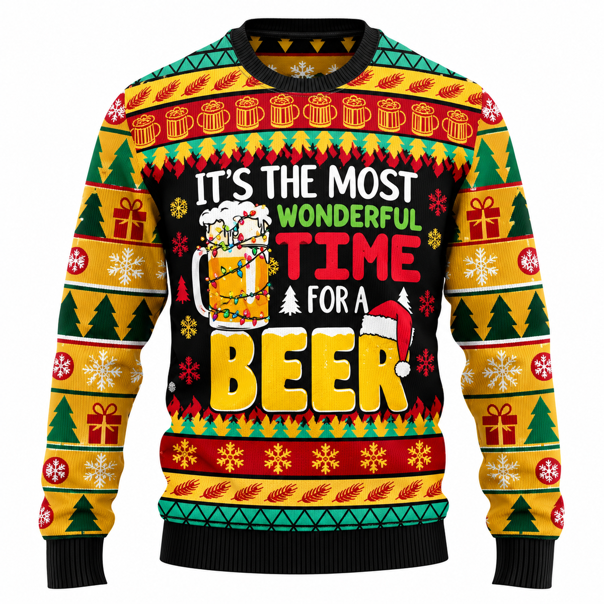 Maglione natalizio Jingle Beers per uomo - Divertente maglione natalizio unisex con stampa 3D