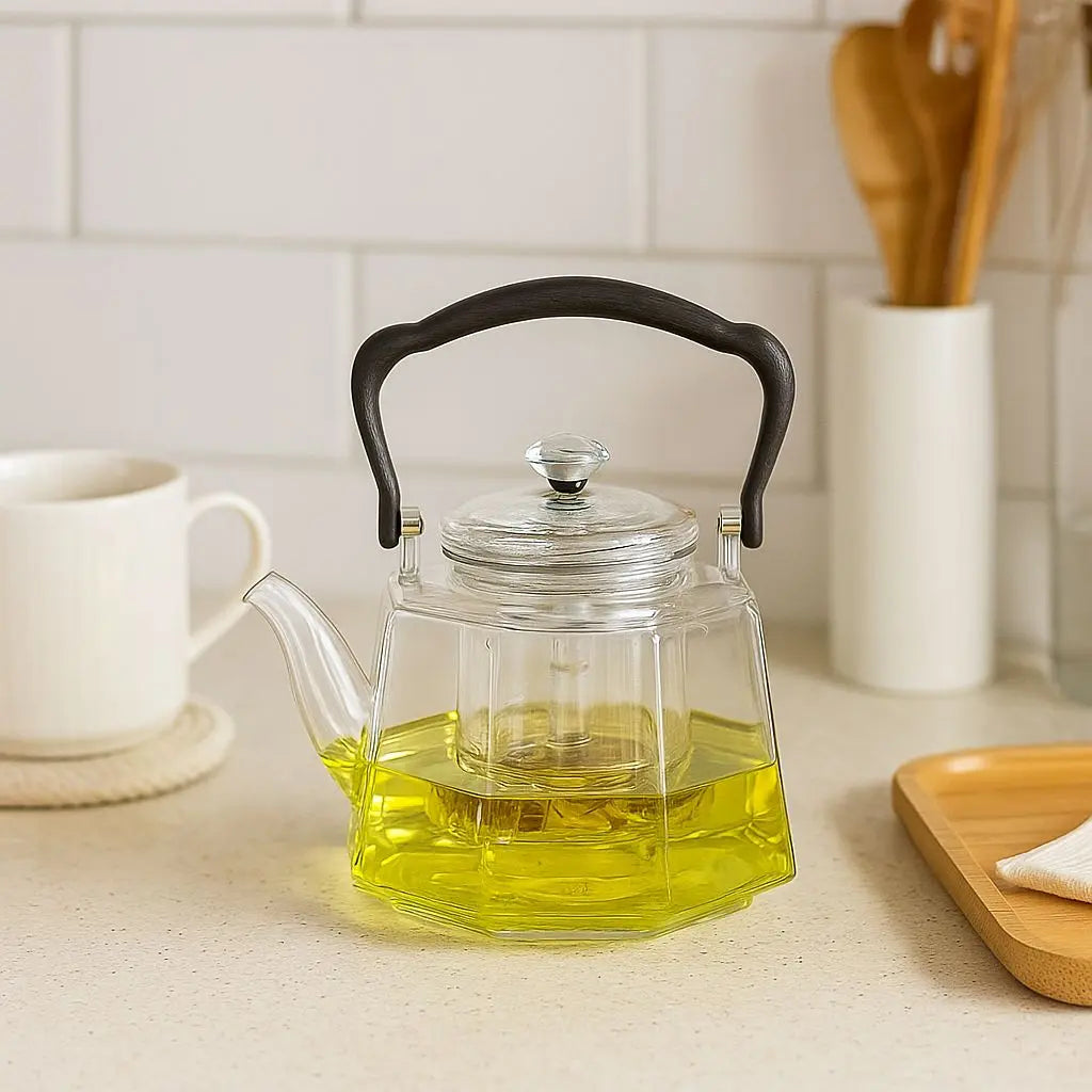 Flix Halcyon Heat-Resistant Glass Teapot With Infuser Inovessa