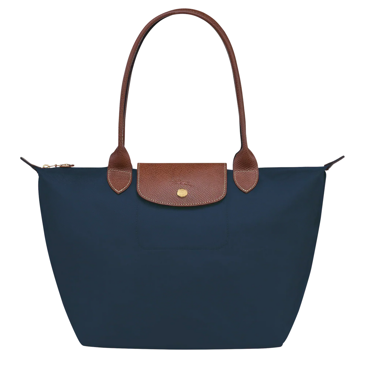 Saco de nylon azul-marinho de tamanho médio para senhora