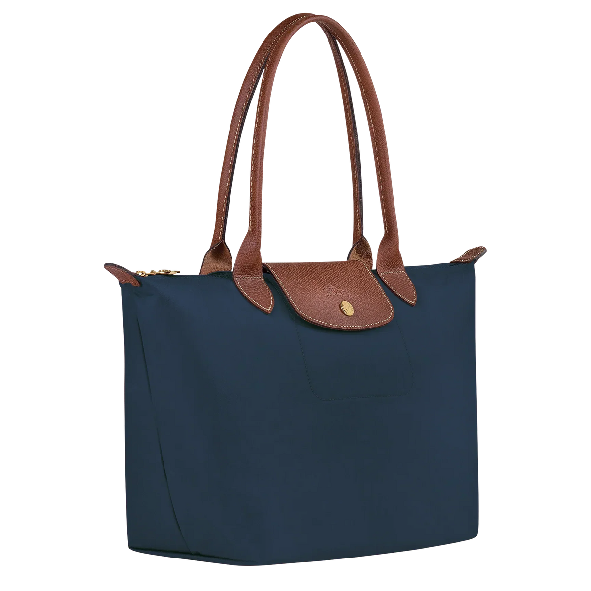 Saco de nylon azul-marinho de tamanho médio para senhora