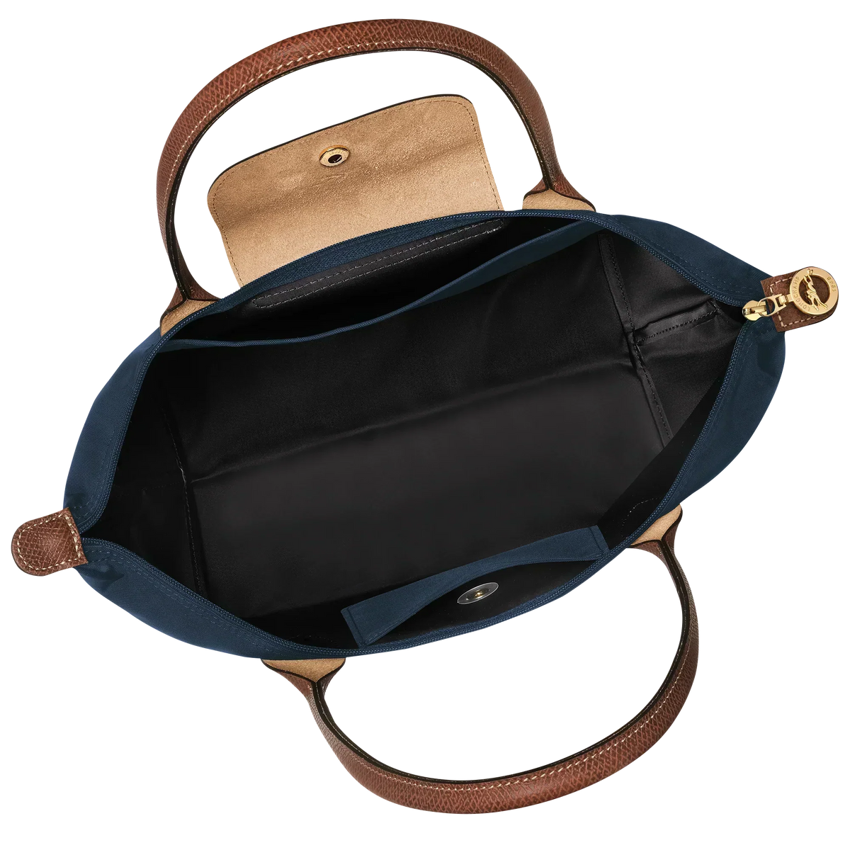 Saco de nylon azul-marinho de tamanho médio para senhora