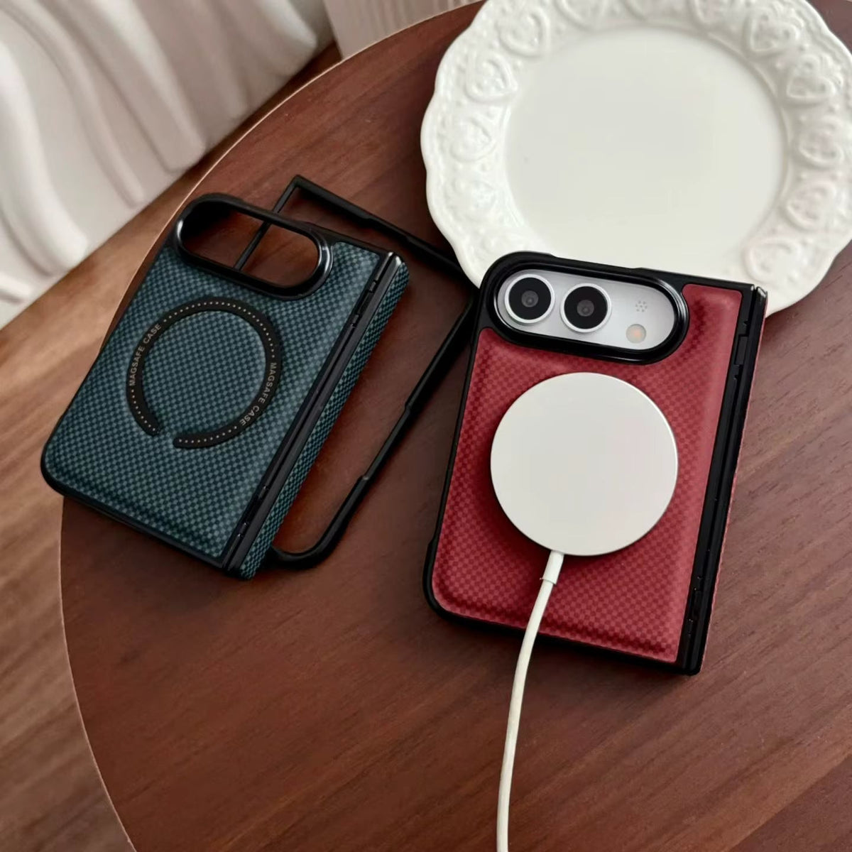 Leather Magnetic Case with Hinge and Screen Protection for iPhone Ultra 18 2