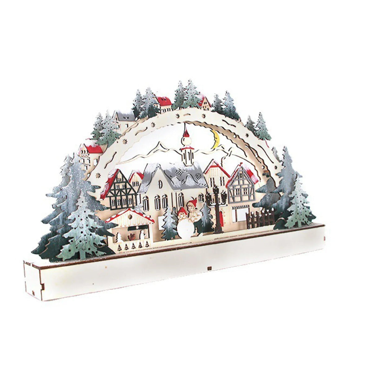 Wooden Advent calendar - 24 compartments with warm LED lights & Christmas atmosphere