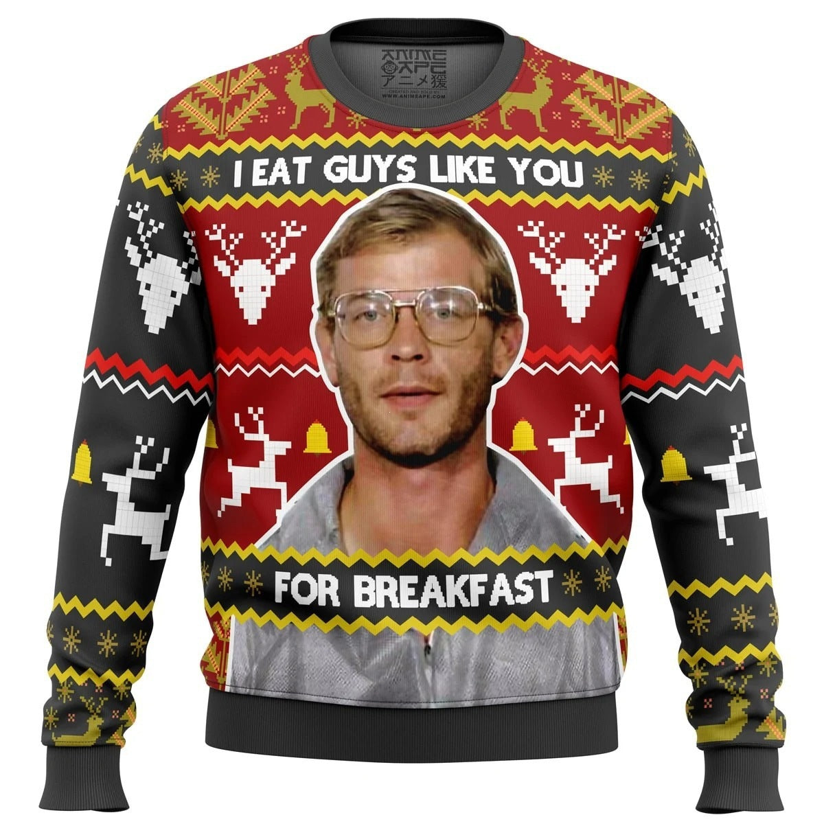 Funny, ugly Christmas sweater - long-sleeved men's sweater with a funny design