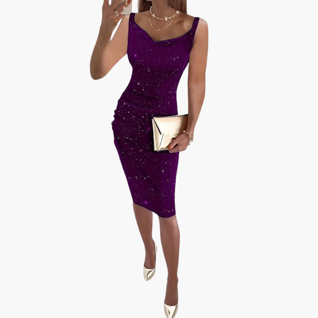 Sequin party dress for women | Sleeveless, glittering cocktail dress for Christmas parties and evening events