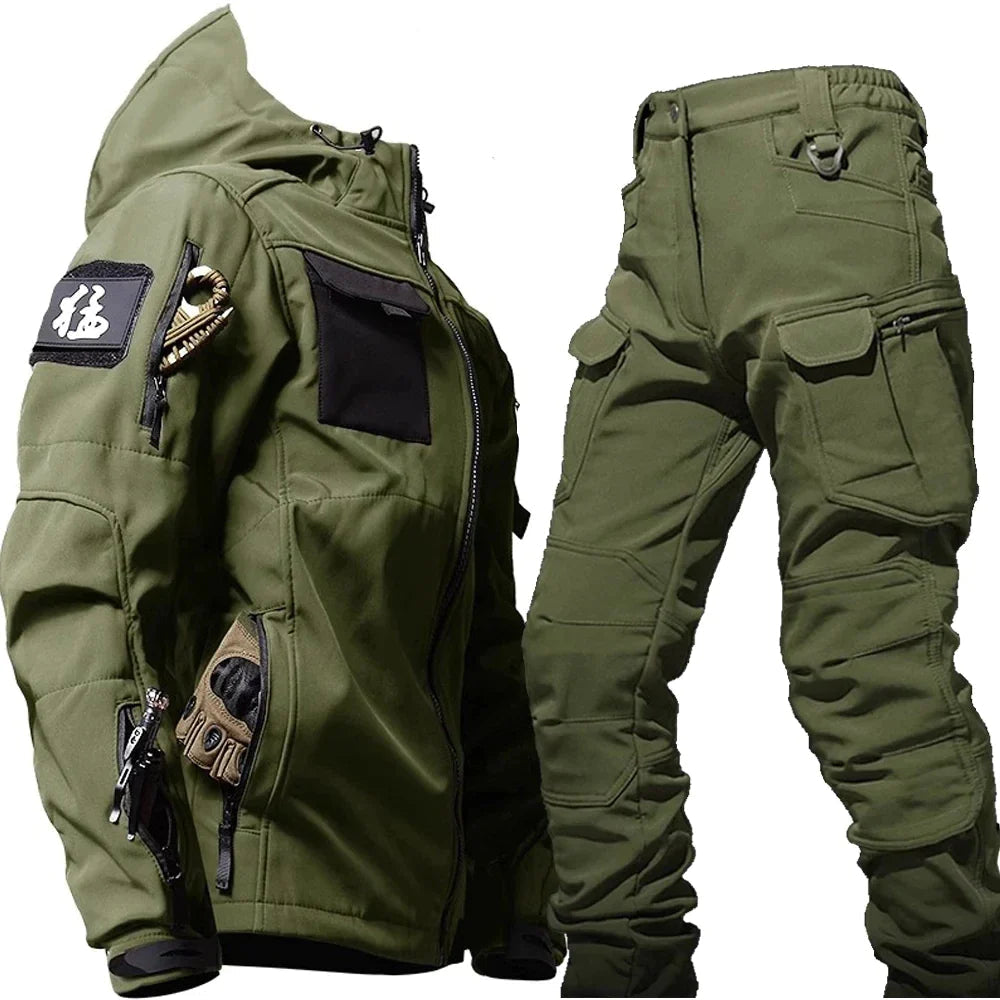Taktisches Set mit Jacke und Hose mit Fleecefutter – Wetterfest
