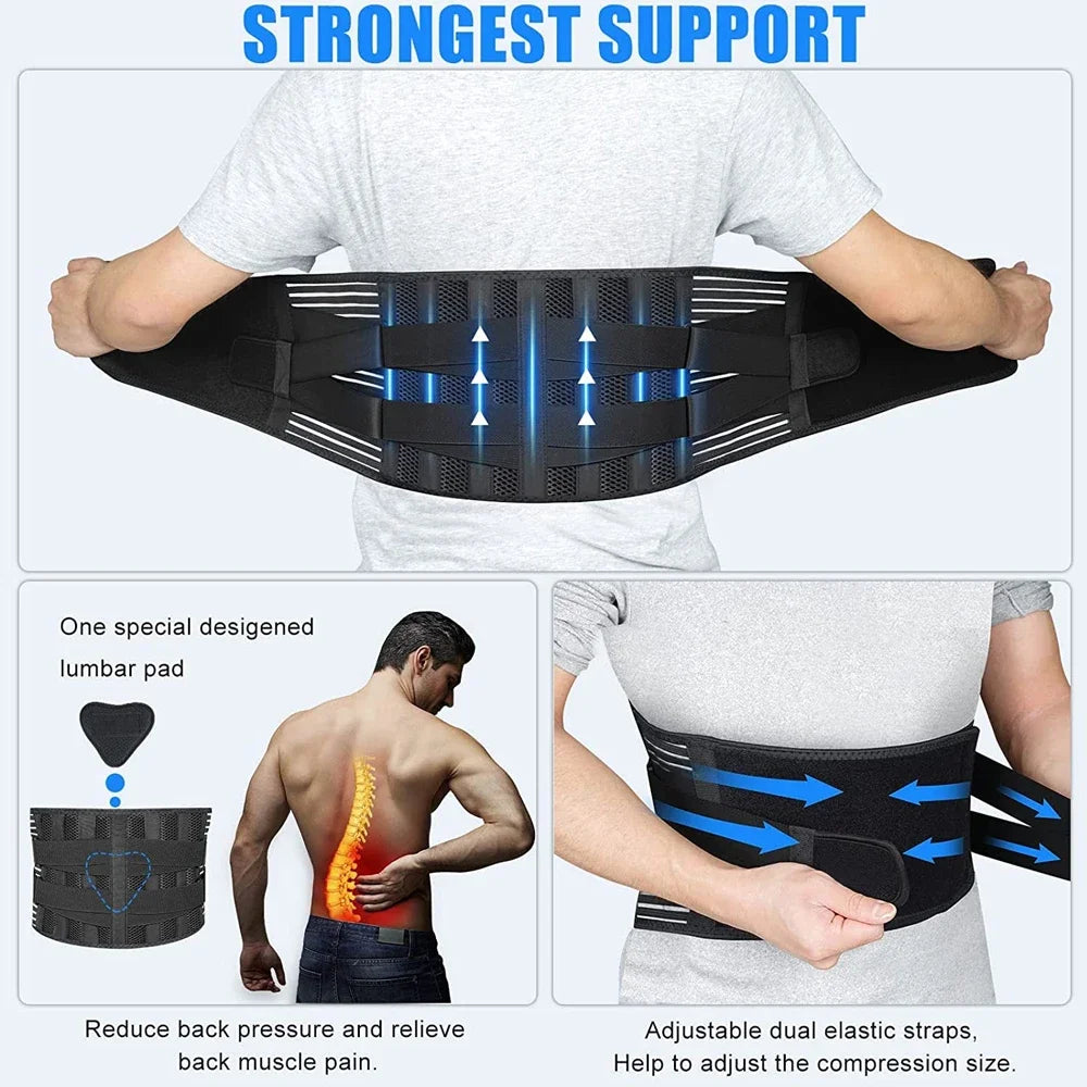 Cintura regolabile di supporto per la schiena per il comfort quotidiano – Supporto lombare ergonomico per il lavoro, il fitness e la vita di tutti i giorni