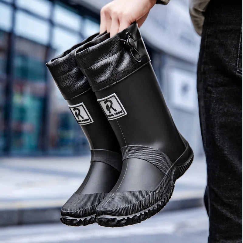 Bottes en caoutchouc mi-hautes pour hommes, pour la pêche et le jardinage