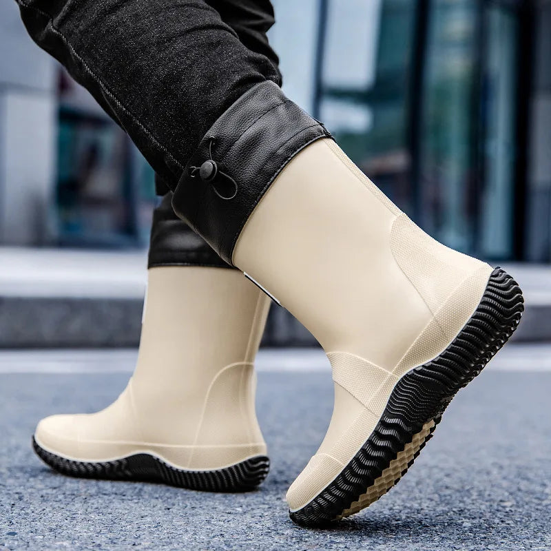 Bottes en caoutchouc mi-hautes pour hommes, pour la pêche et le jardinage