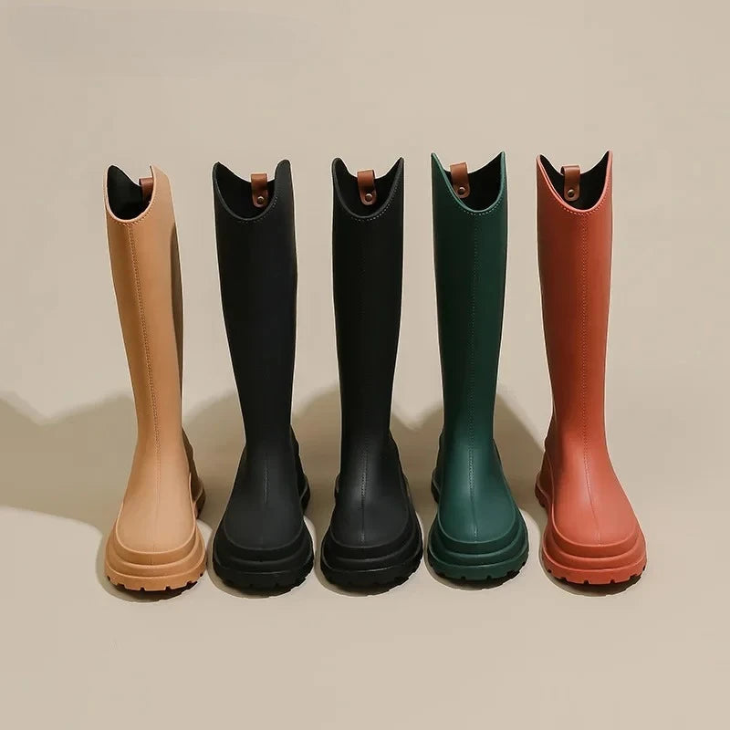 Bottes en caoutchouc montantes à plateforme pour femmes - Rosalienne