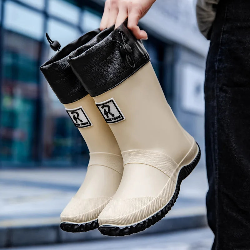 Bottes en caoutchouc mi-hautes pour hommes, pour la pêche et le jardinage