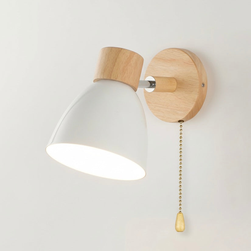 WoodenCone modern LED wall sconce with minimalist iron and wood design