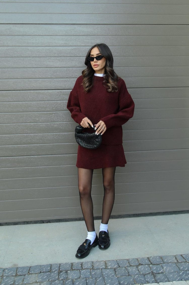 Nicole | Completo a Maglia Autunnale a Due Pezzi
