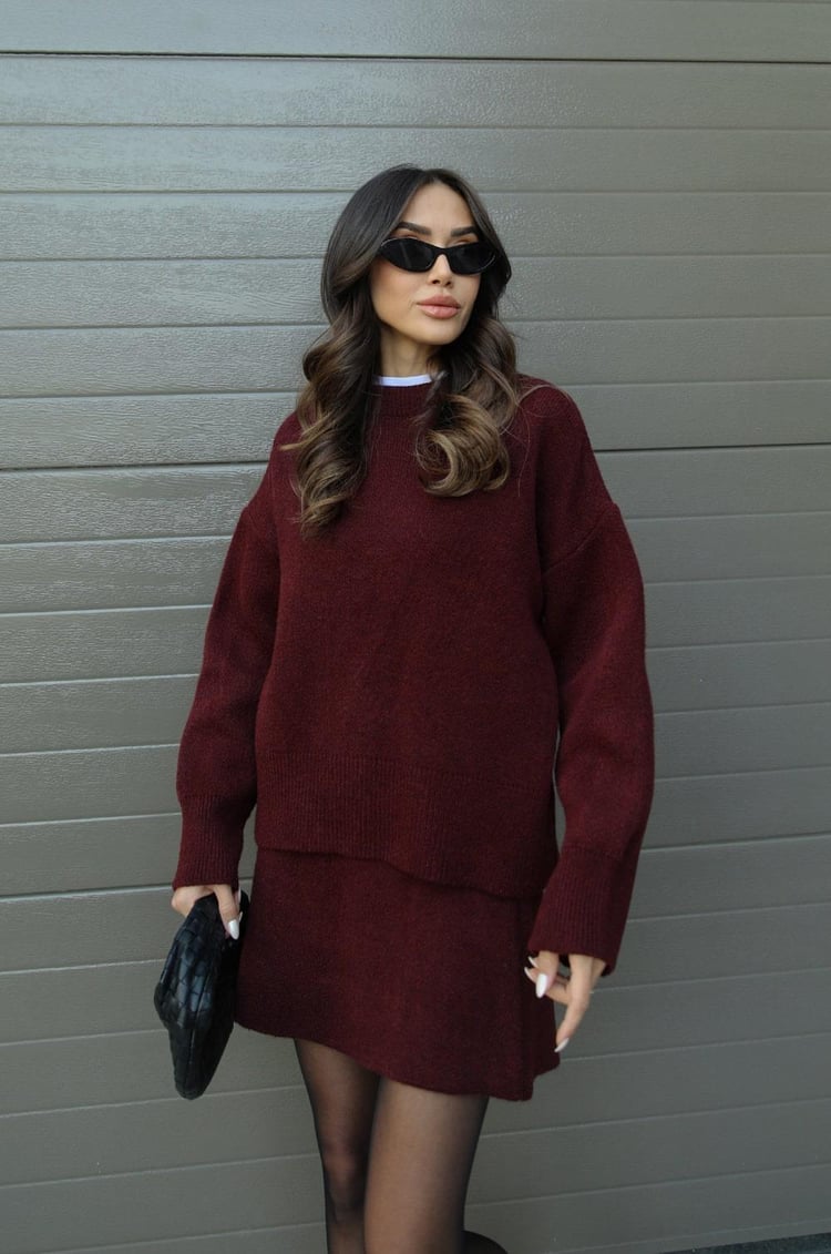 Nicole | Completo a Maglia Autunnale a Due Pezzi