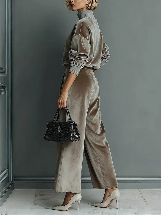 Extra warm two-piece velvet set