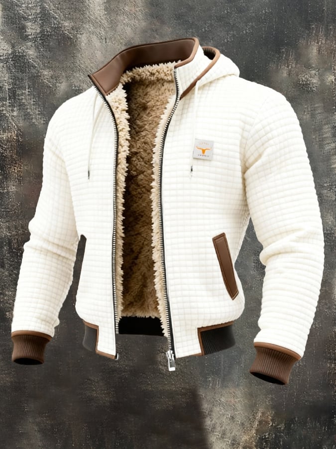 Chaqueta Acolchada para Hombre en Otoño en Blanco