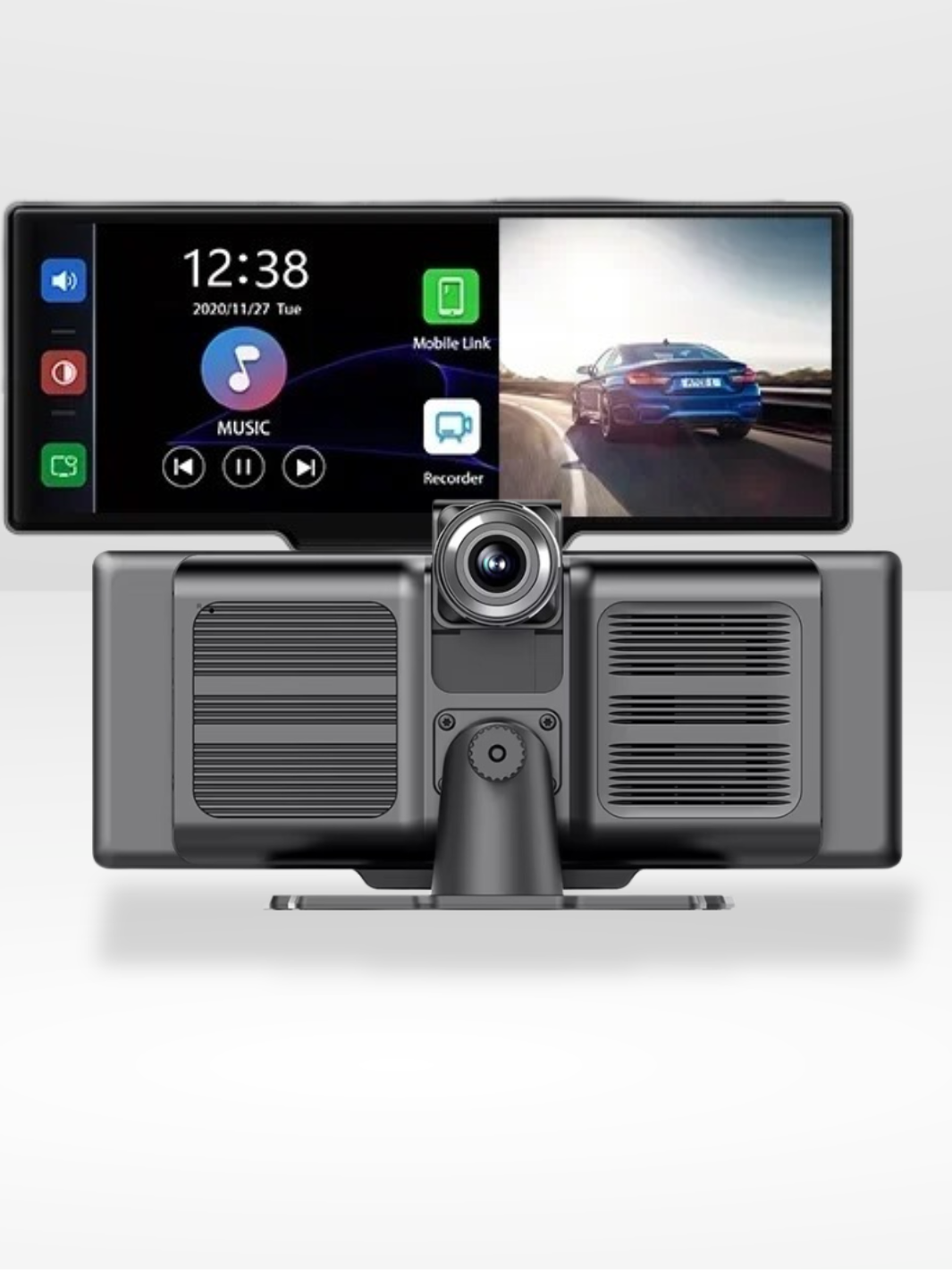 Trådløs CarPlay-skærm med indbygget 4K Dashcam & valgfrit bakkamera – 10,26" IPS-skærm