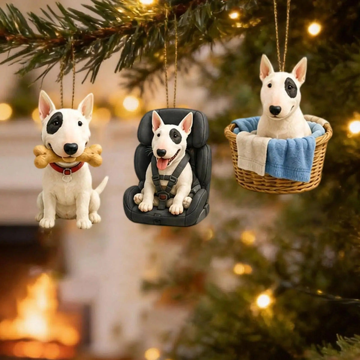 Bull Terrier Advent Calendar 2026, 24 days, flat acrylic dog figure, Christmas decoration for counting down, gift for children, families, and animal lovers