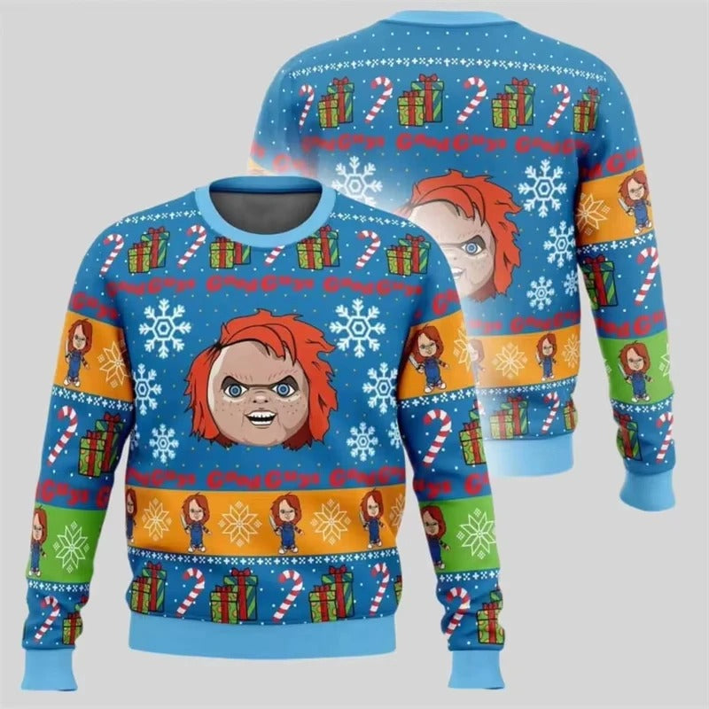 Good Guys-julesweatshirt med motiv – Farverig, stribet langærmet trøje
