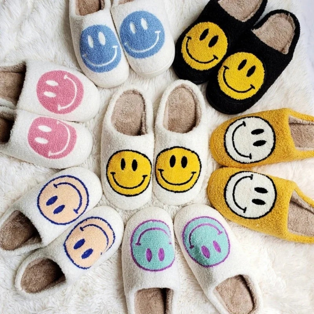 Smiley-Hausschuhe - Gepolsterte Hausschuhe für zu Hause
