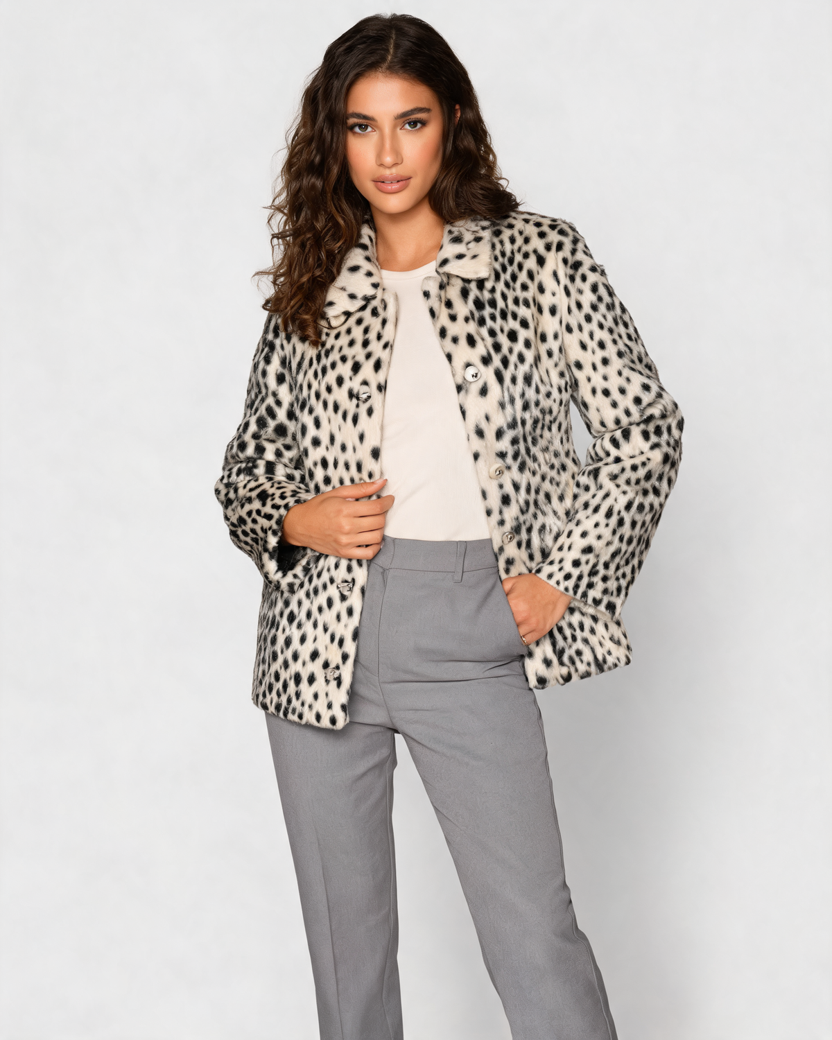 Alessia Leopard – Giacca in pelliccia sintetica