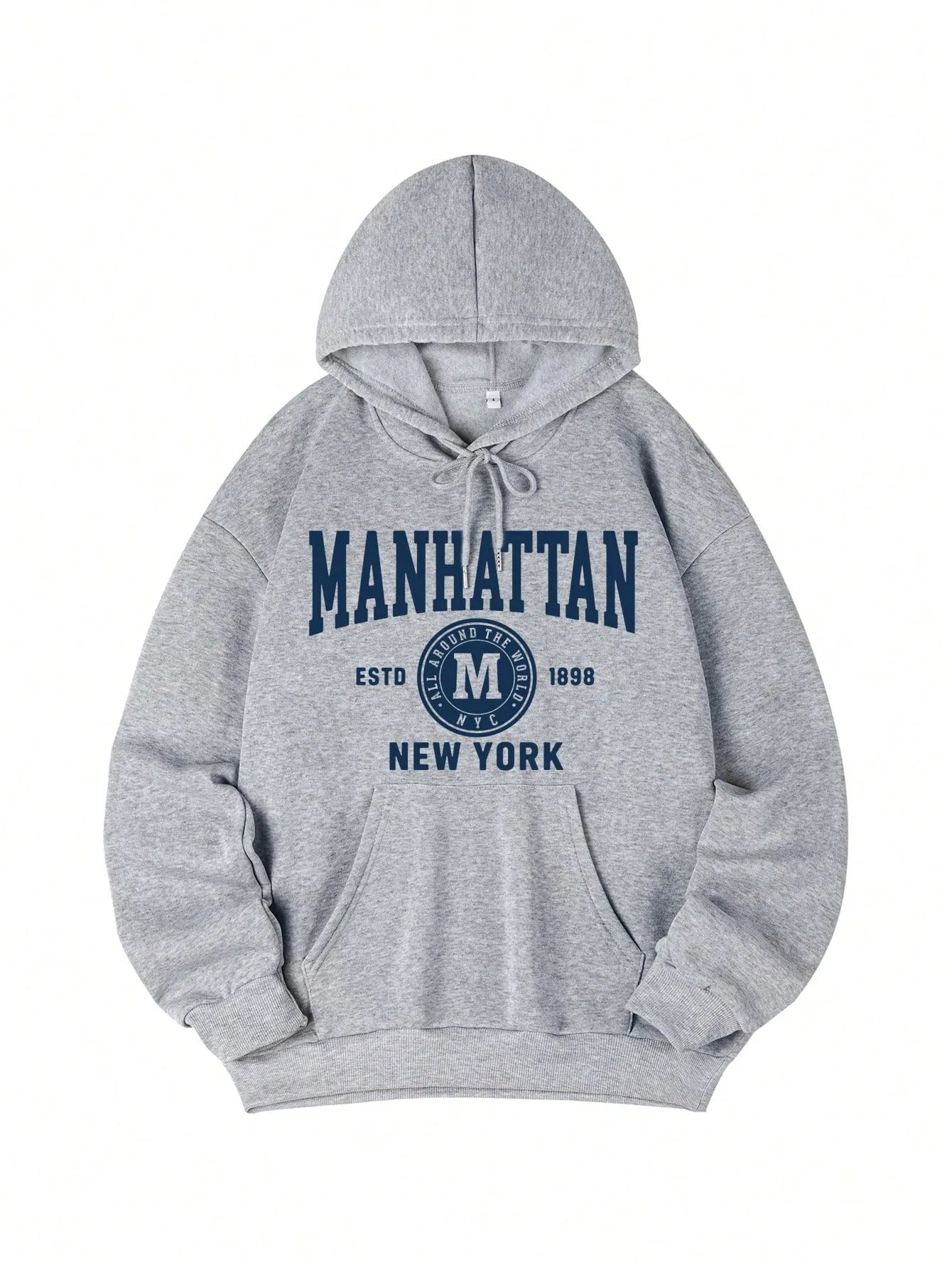 Blå casual sweatshirt med bogstav‑print til kvinder