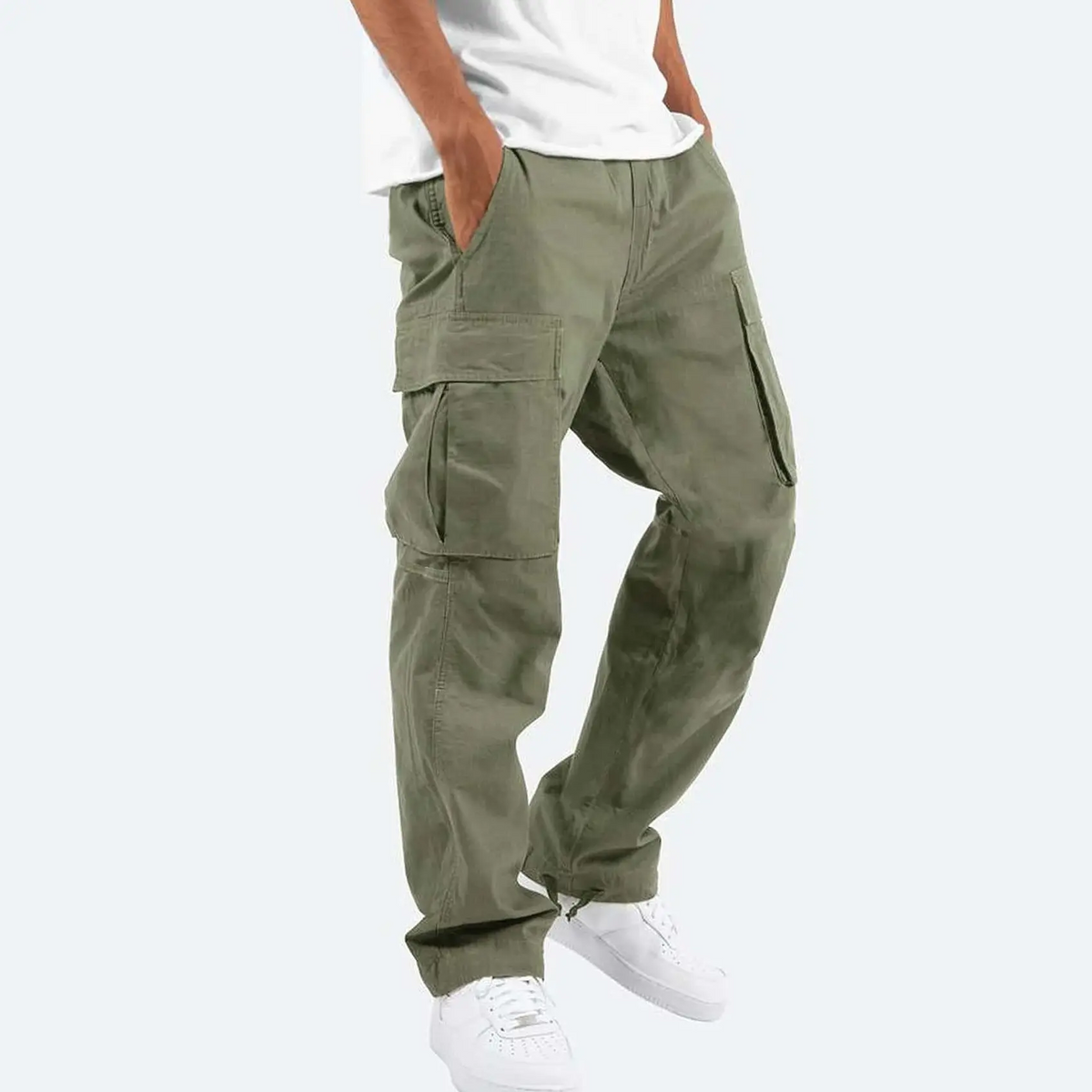 Pantalon cargo pour homme avec cordon de serrage