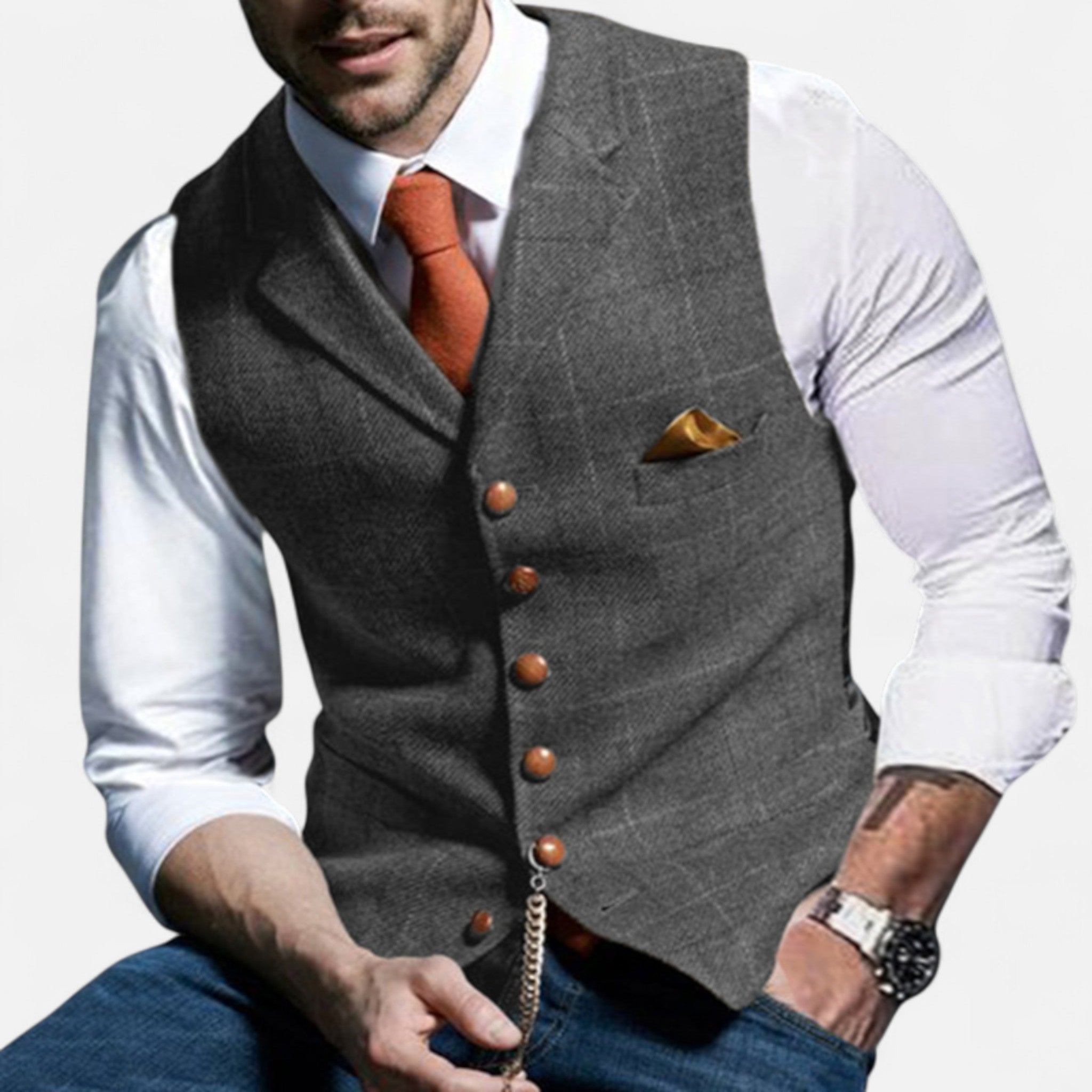 Chaleco vintage para hombre con corte clásico