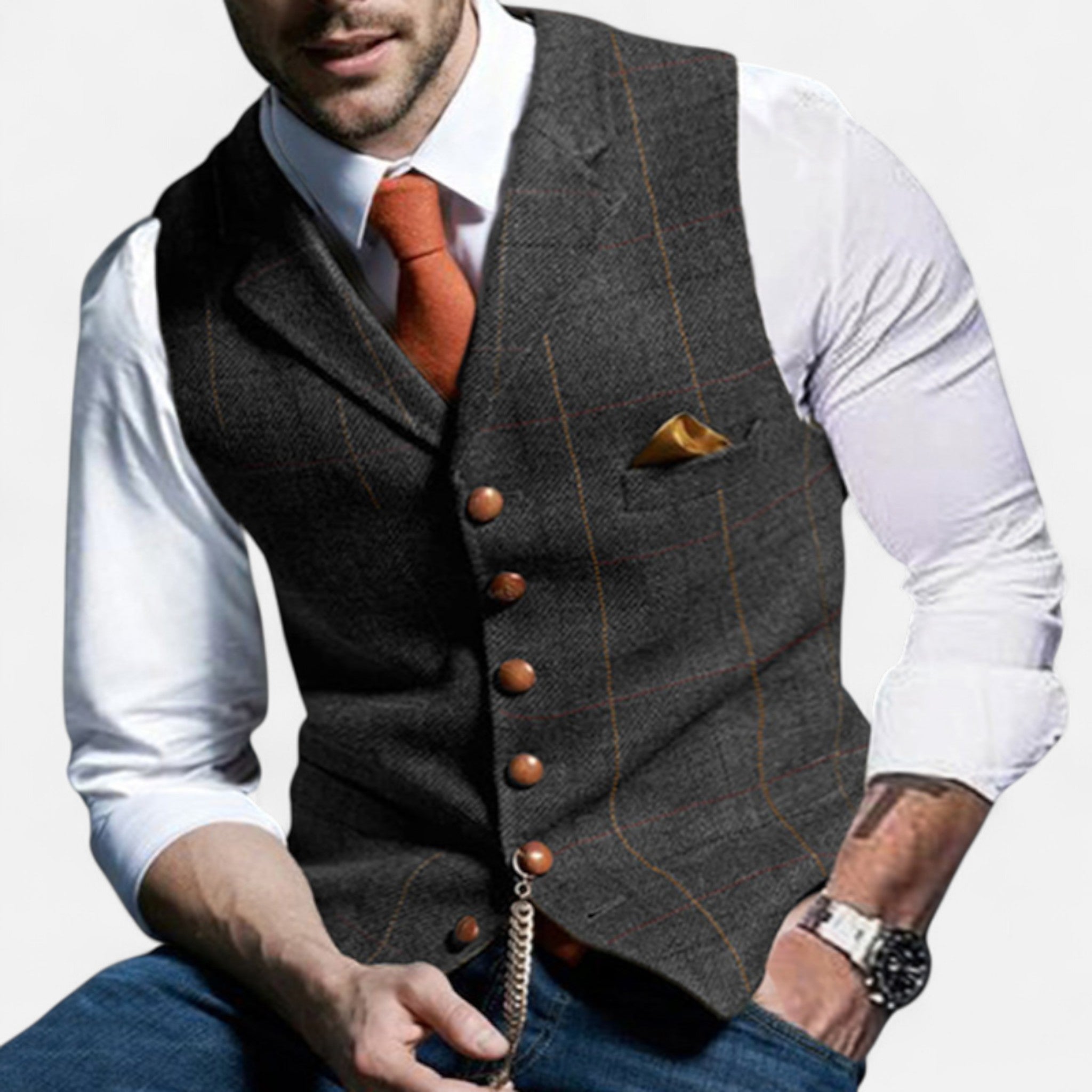 Chaleco vintage para hombre con corte clásico